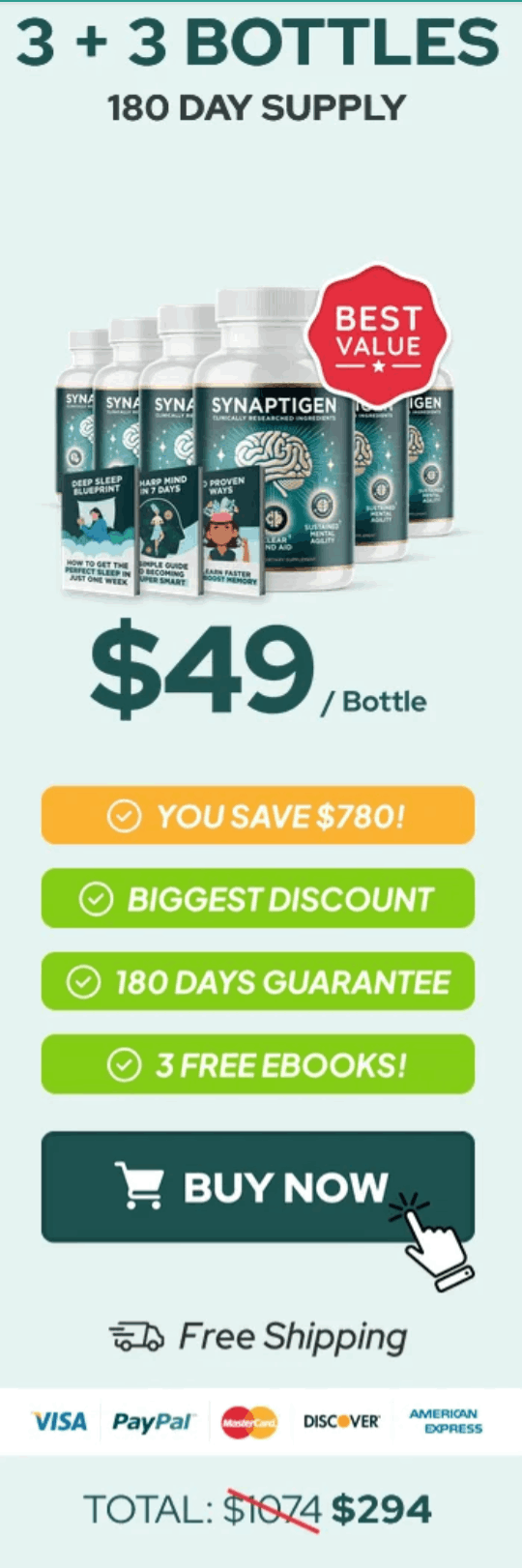 Synaptigen price 6 bottle